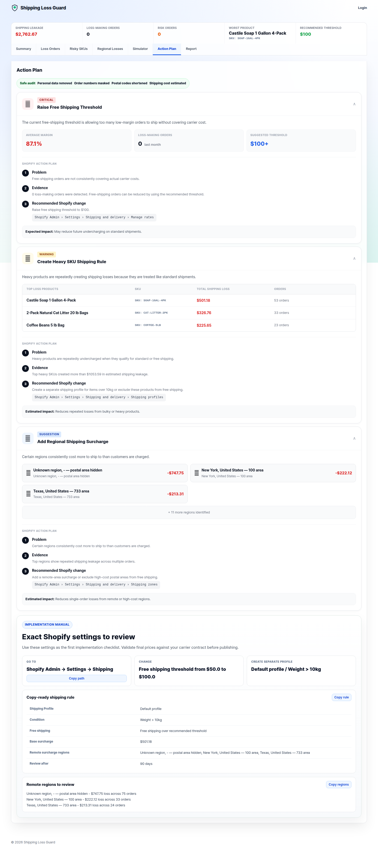 Shopify Free Shipping Policy Template